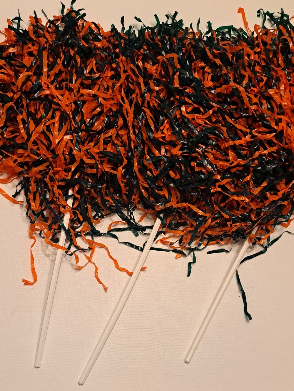 4/$15 🌻 Set of 3 Miami Hurricanes Pom-Poms Orange & Dark Green